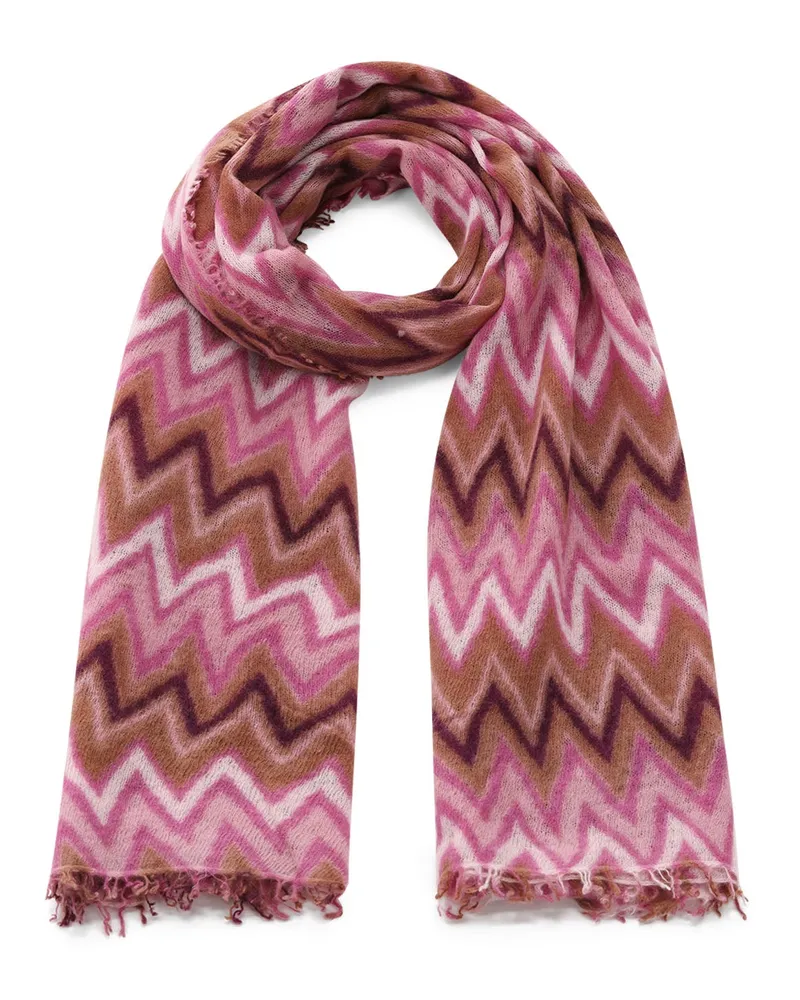 Mala Alisha Schal London mit Zick-Zack-Muster Pink