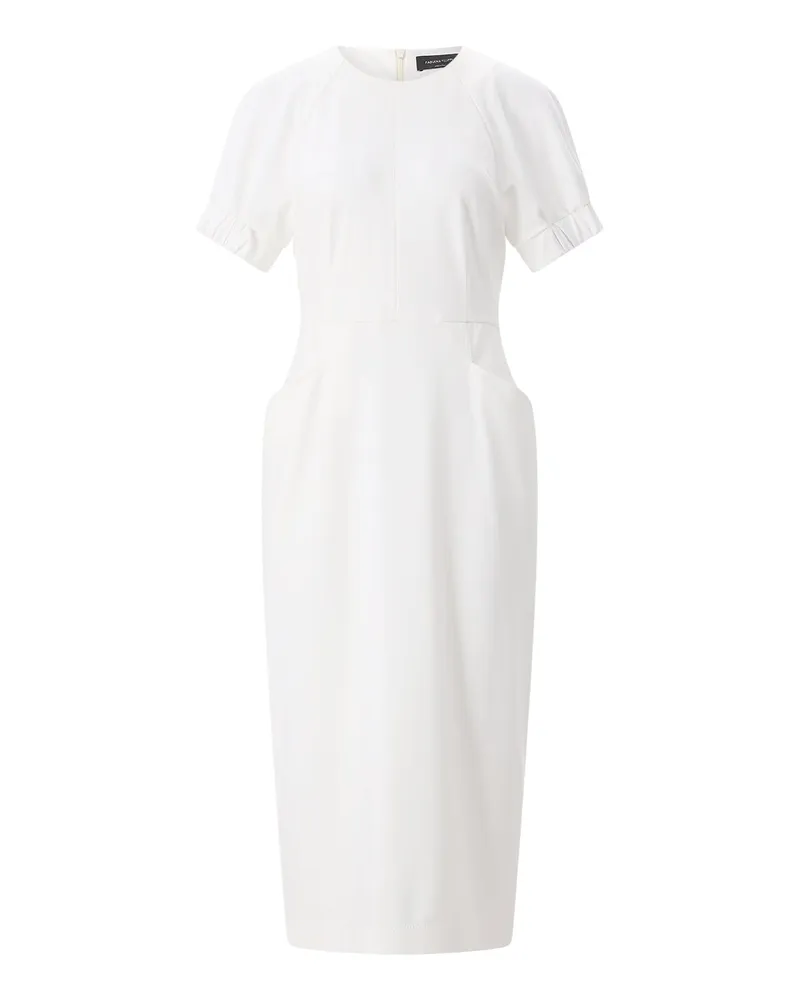 Fabiana Filippi Midikleid mit gerafften Ärmeln Weiß