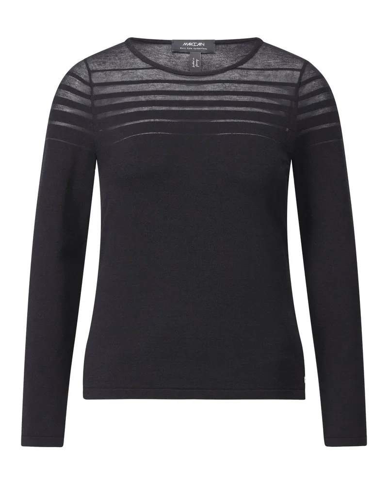 Marc Cain Langarmshirt mit Mesh Schwarz