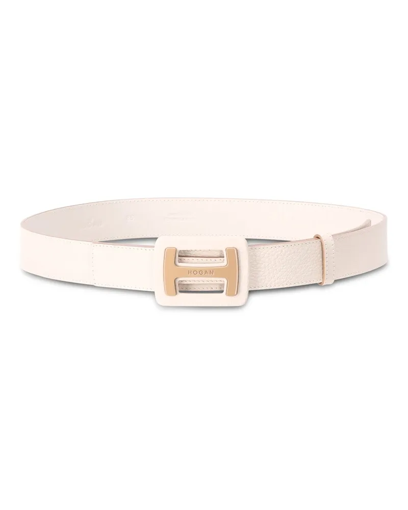 Hogan Gürtel mit Logo-Schnalle Creme