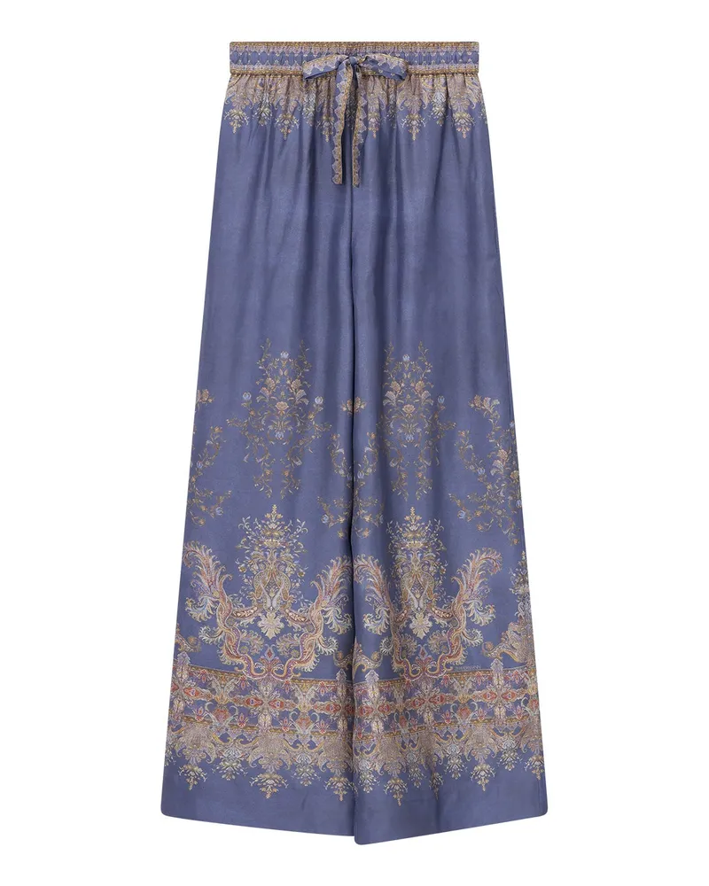 Zimmermann Hose aus Seide Blau