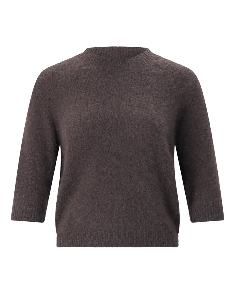 Roberto Collina Pullover aus Angorawoll-Mix Dunkelbraun