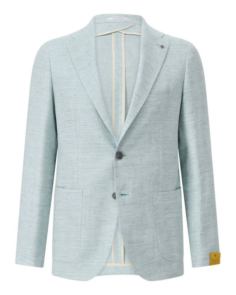 Tagliatore Slim-Fit Sakko mit Leinen Hellgrün