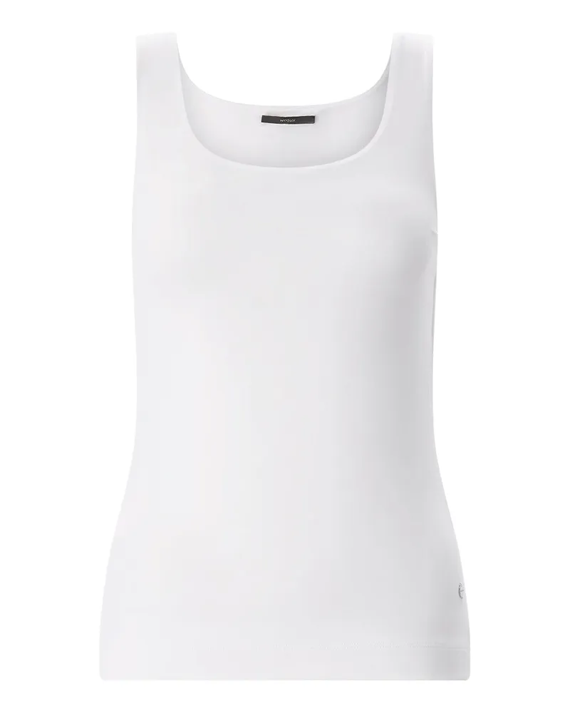 windsor. Top mit Logo Weiß