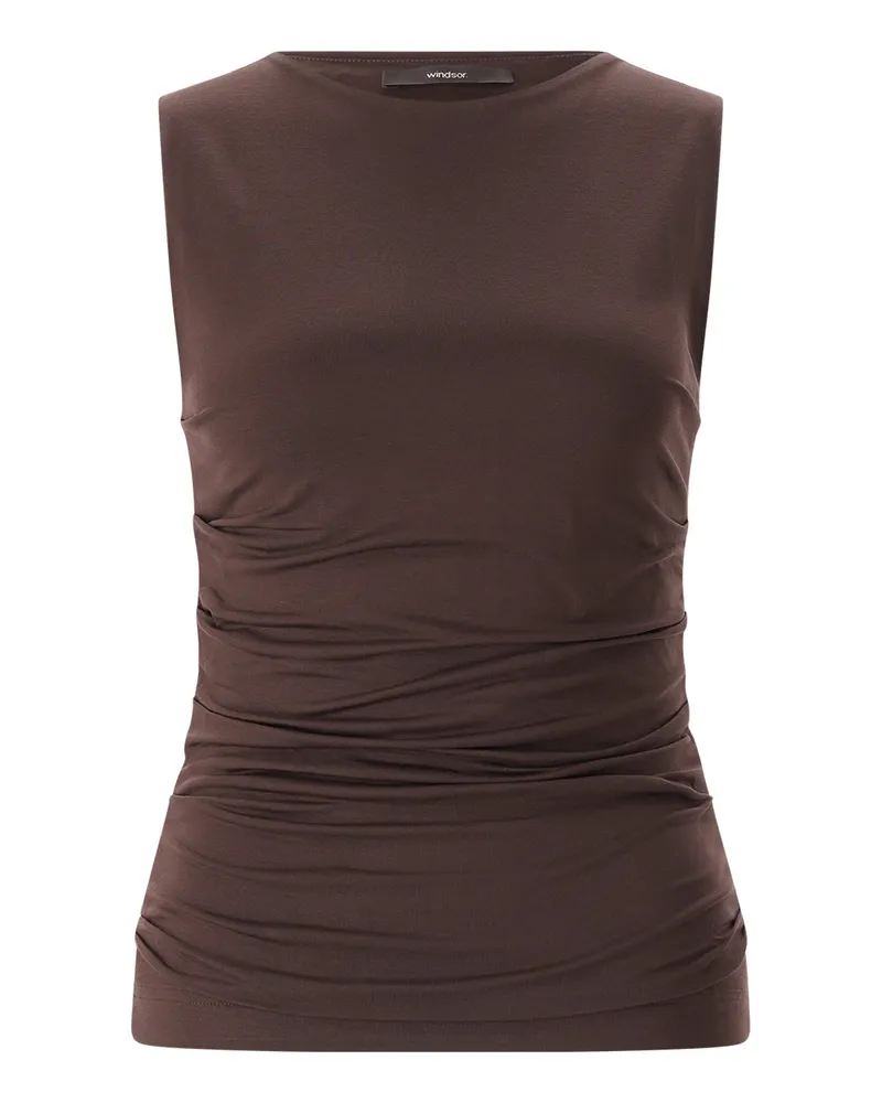 windsor. Gerafftes Top aus Lyocell Braun