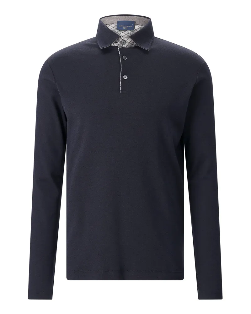 Paul & Shark Langarm-Poloshirt aus Baumwoll-Mix Navy