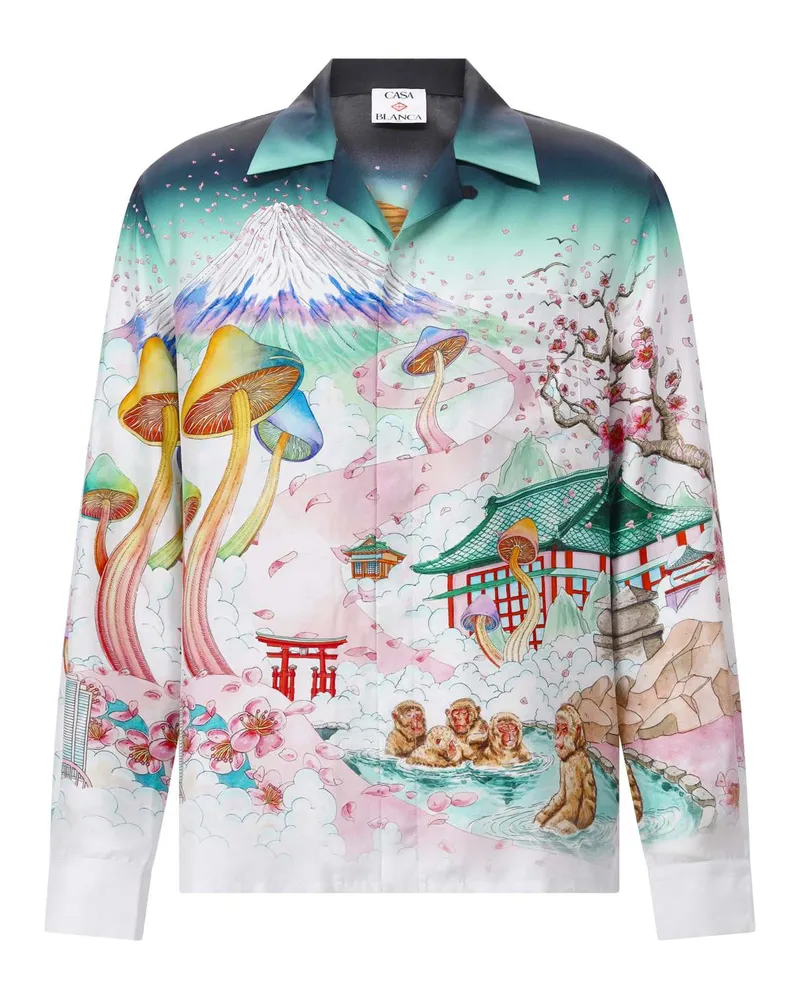 Casablanca Paris Seidenhemd mit Print Multicolor