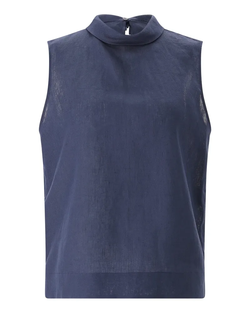 LARDINI Top aus Leinen Dunkelblau