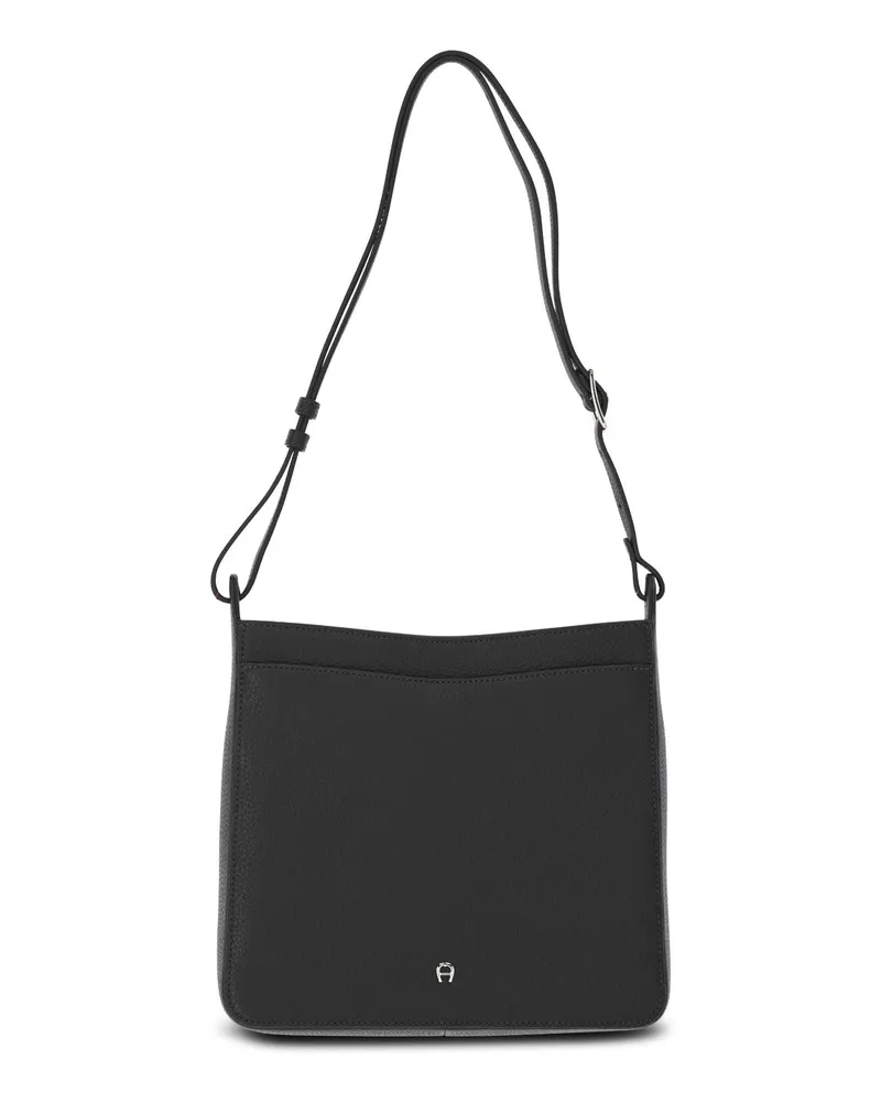 Aigner Beuteltasche Pura aus Leder Schwarz