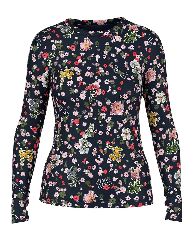 Marc Cain Langarmshirt mit Allover-Print Schwarz
