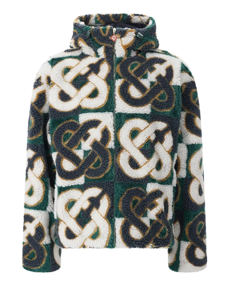 Casablanca Paris Fleecejacke aus Woll-Mix Grün