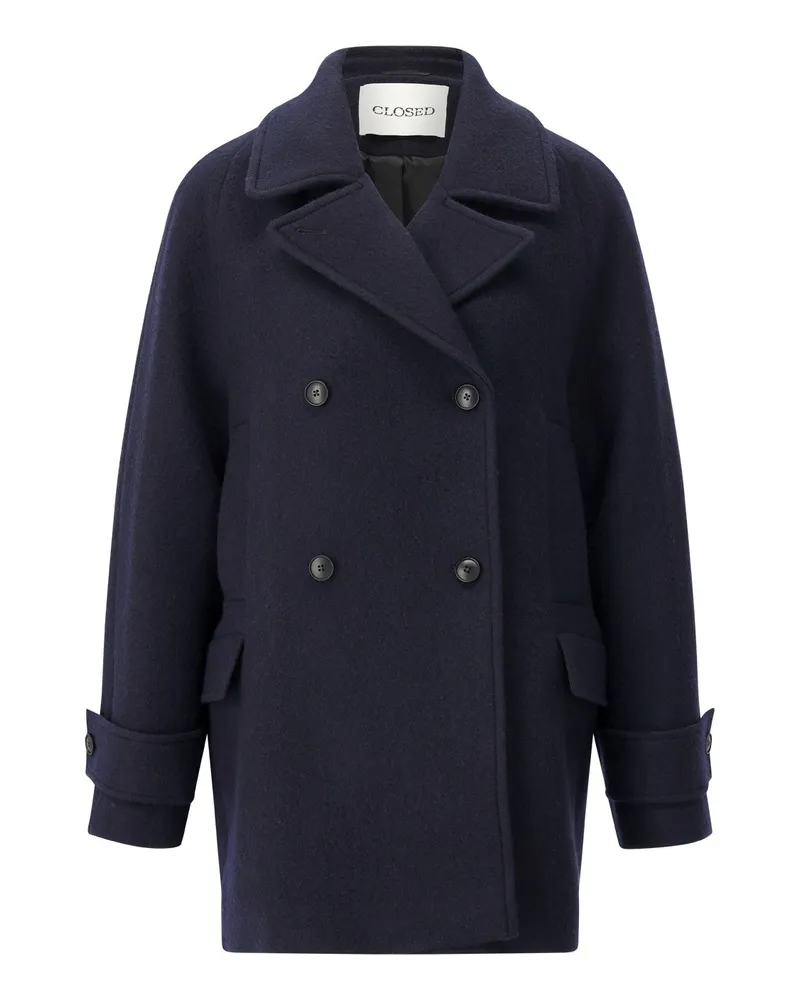 Closed Cabanjacke aus Woll-Mix Dunkelblau
