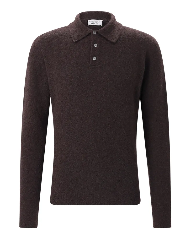 Roberto Collina Pullover aus Kaschmir-Seiden-Mix Dunkelbraun