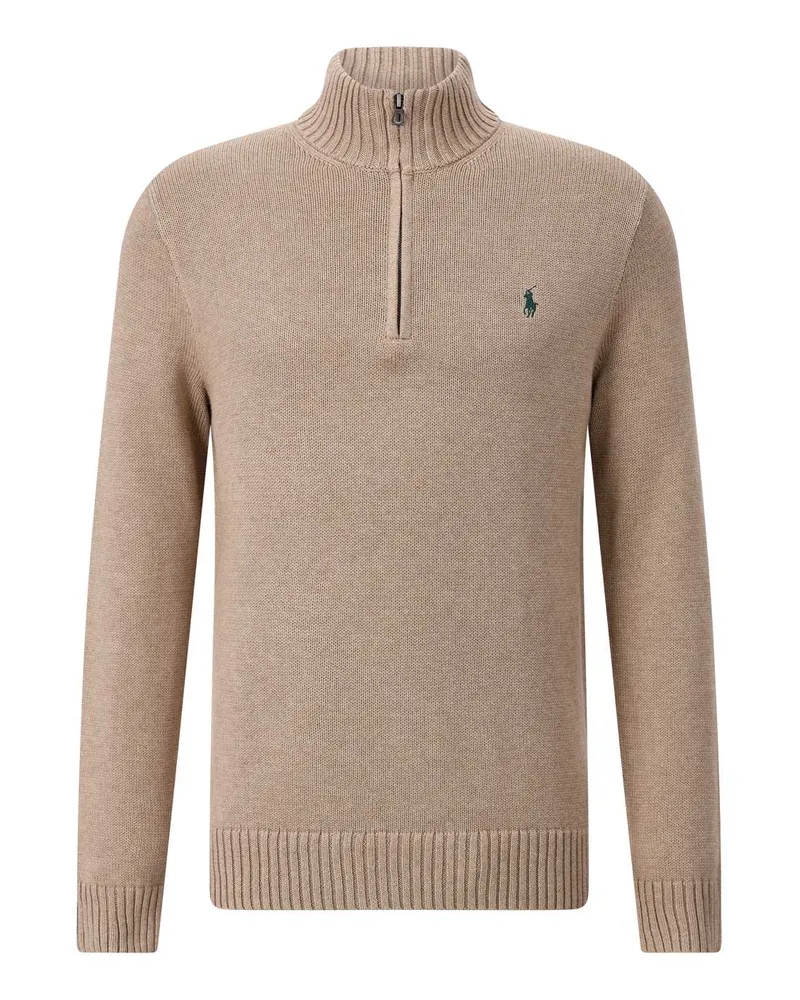 Ralph Lauren Baumwollpullover mit Reißverschluss Braun