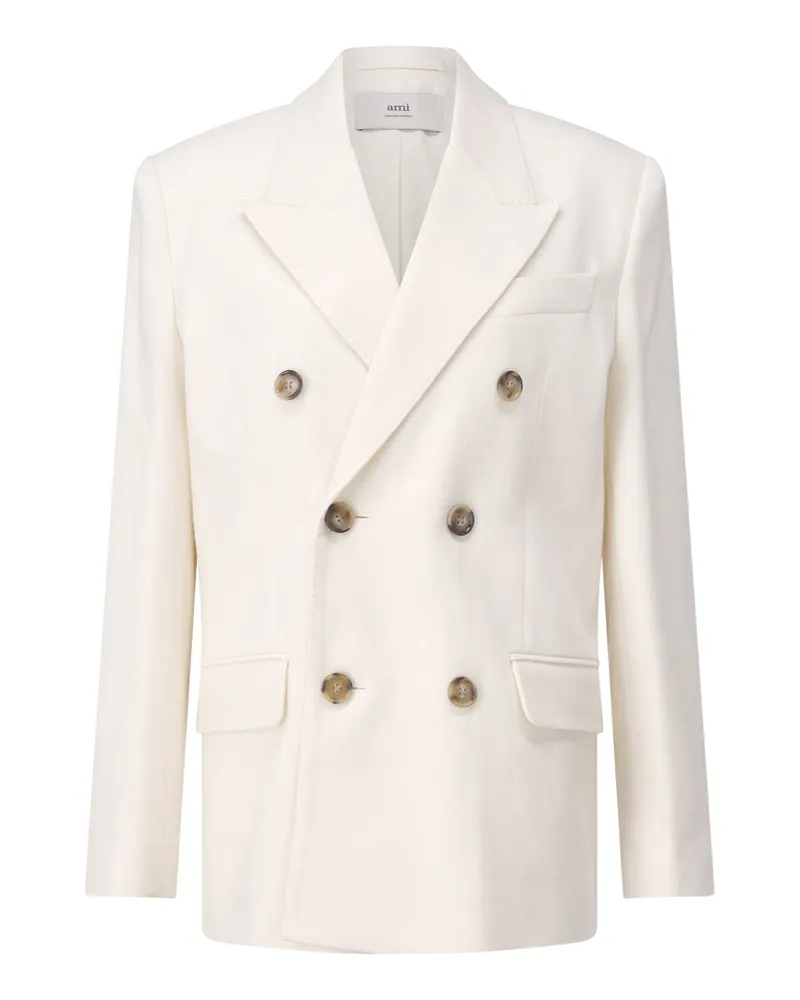 AMI Paris Oversized-Blazer aus Wolle Creme