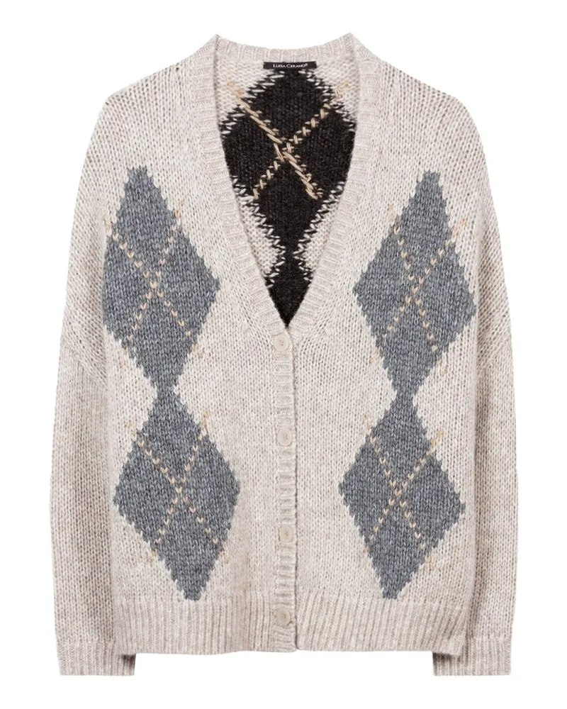 Luisa Cerano Strickjacke aus Alpaka-Woll-Mix Grau