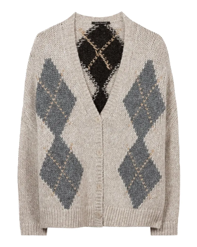 Luisa Cerano Strickjacke aus Alpaka-Woll-Mix Grau