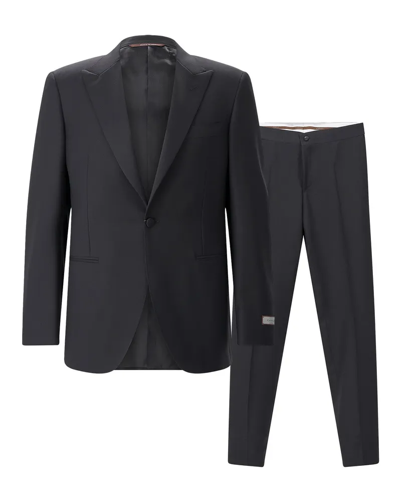 Canali Smoking aus Wolle Schwarz