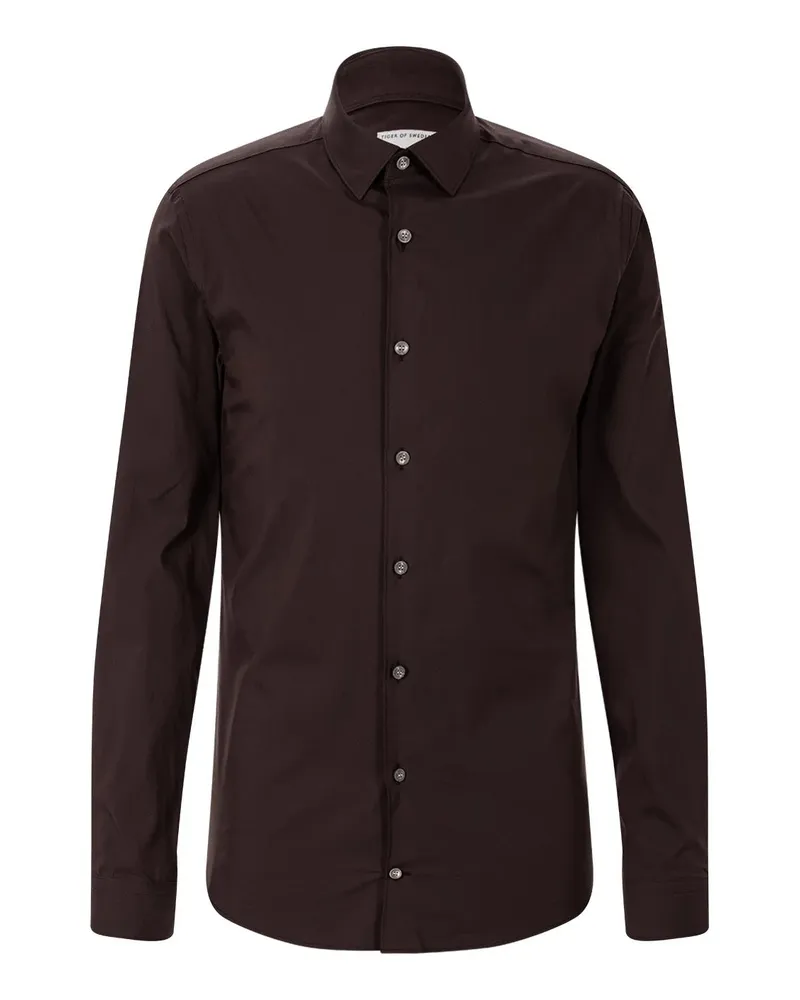 Tiger of Sweden Slim-Fit Hemd aus Baumwoll-Mix Dunkelrot