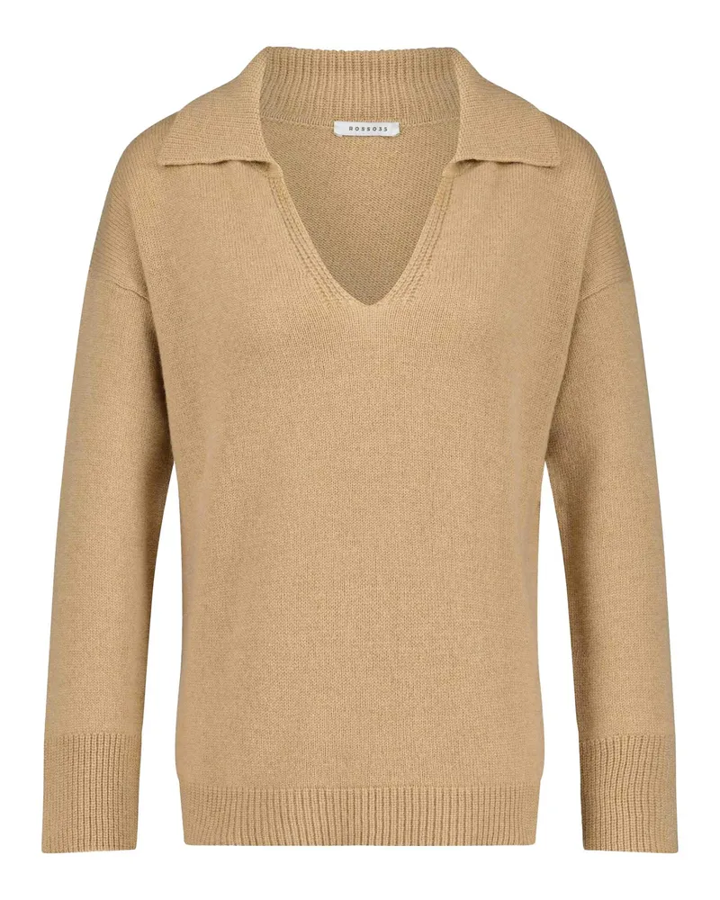 ROSSO35 Pullover aus Woll-Seiden-Mix Braun