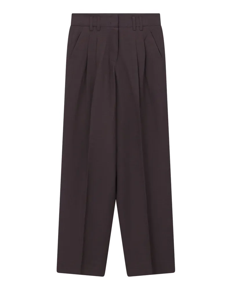 RAFFAELLO ROSSI  Weite Hose Mayla aus Leinen Dunkelbraun