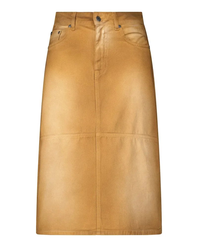 MSGM Midirock aus Denim Braun