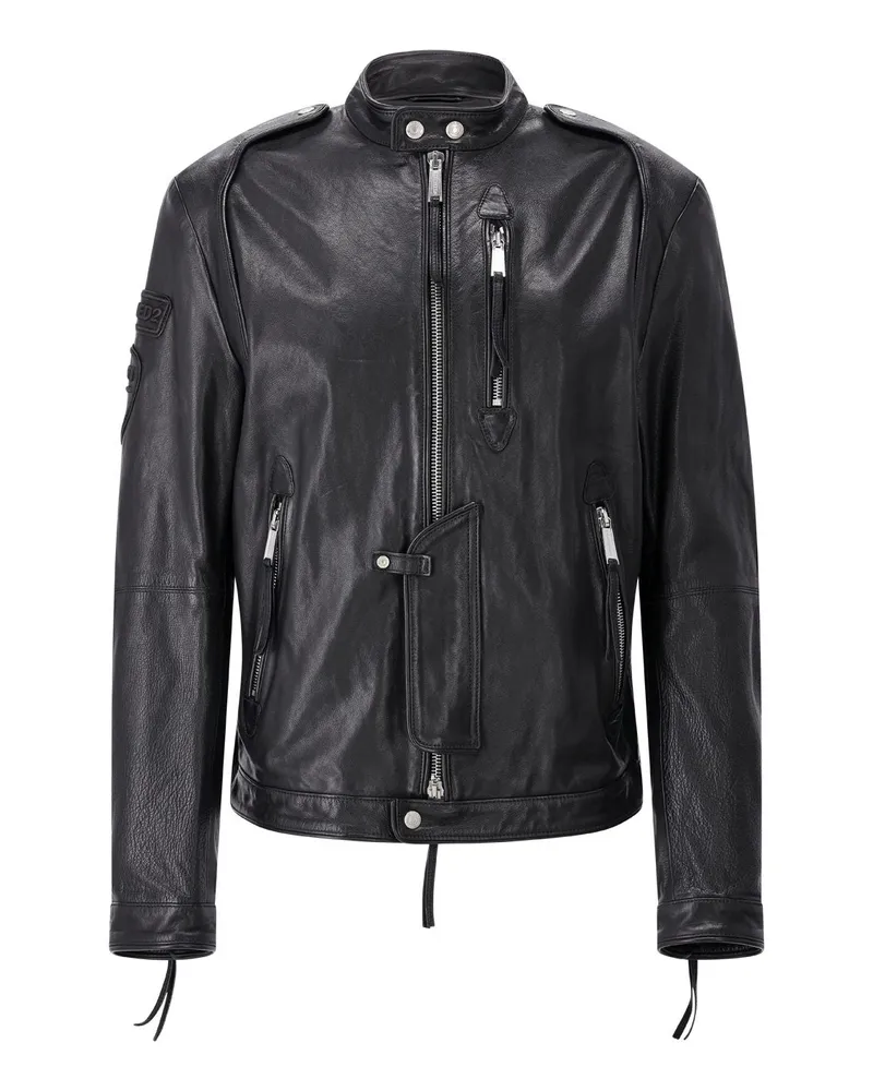 Dsquared2 Leder Bikerjacke Schwarz