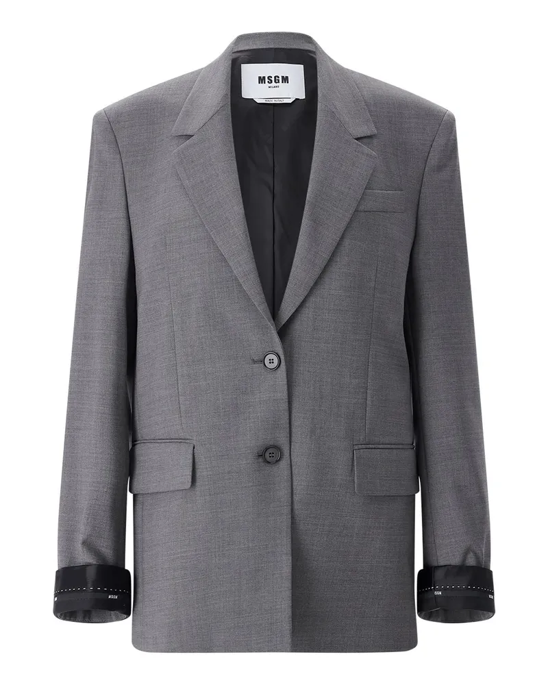 MSGM Oversized Blazer aus Schurwolle Grau