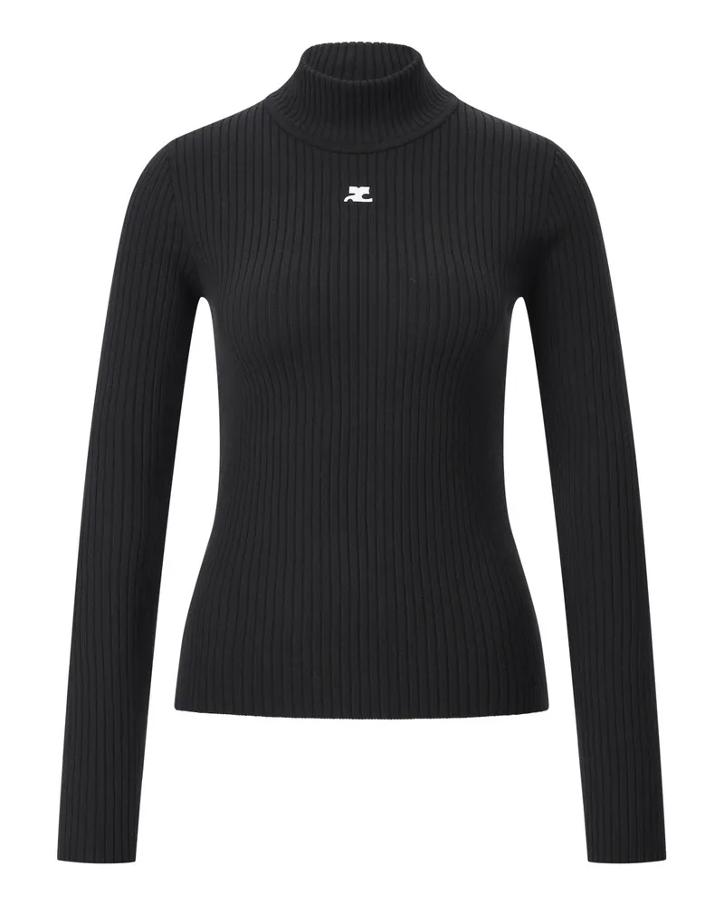 Courrèges Pullover mit Logo Schwarz