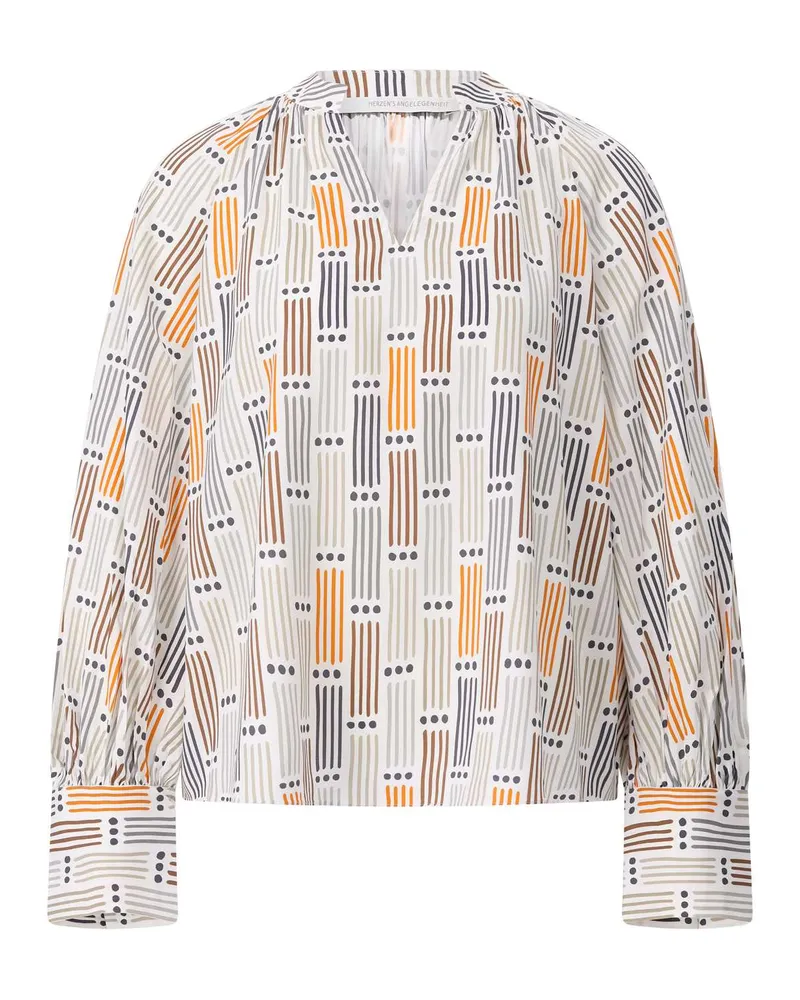 Herzen's Angelegenheit Seidenbluse mit Print Weiß