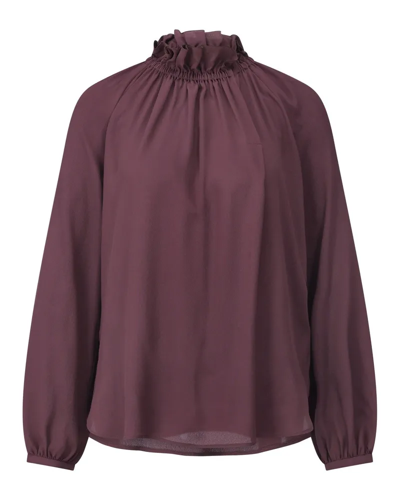 Luisa Cerano Rüschen Blusenshirt aus Seiden-Mix Dunkellila