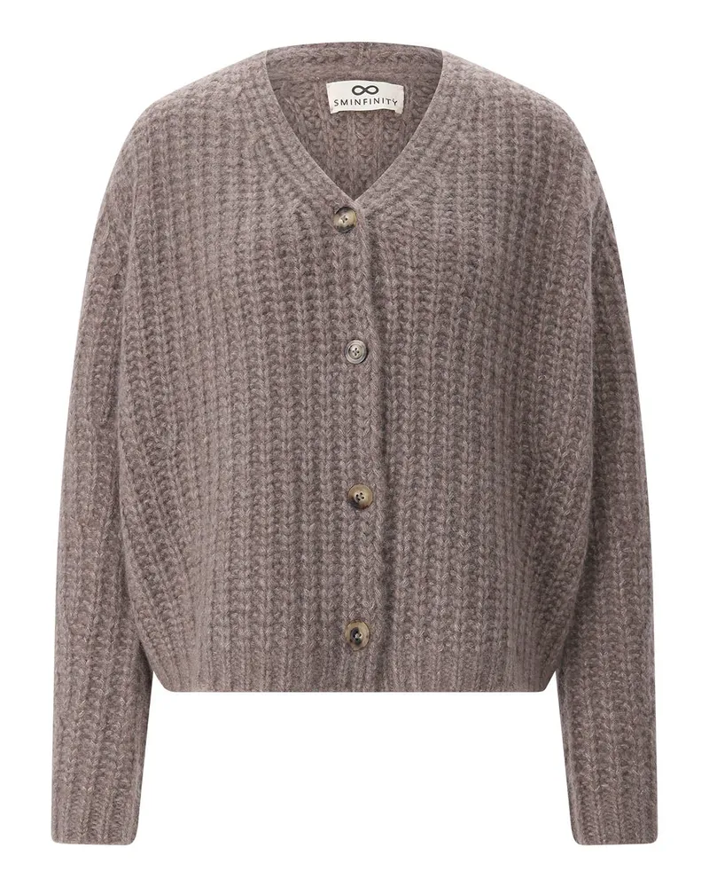 SMINFINITY Strickjacke aus Kaschmir & Seide Hellbraun