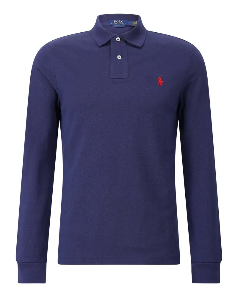 Ralph Lauren Langarm-Poloshirt mit Logo Dunkelblau