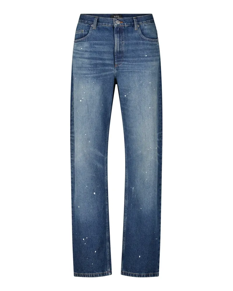 A.P.C. Straight Fit Jeans im Vintage-Look Blau