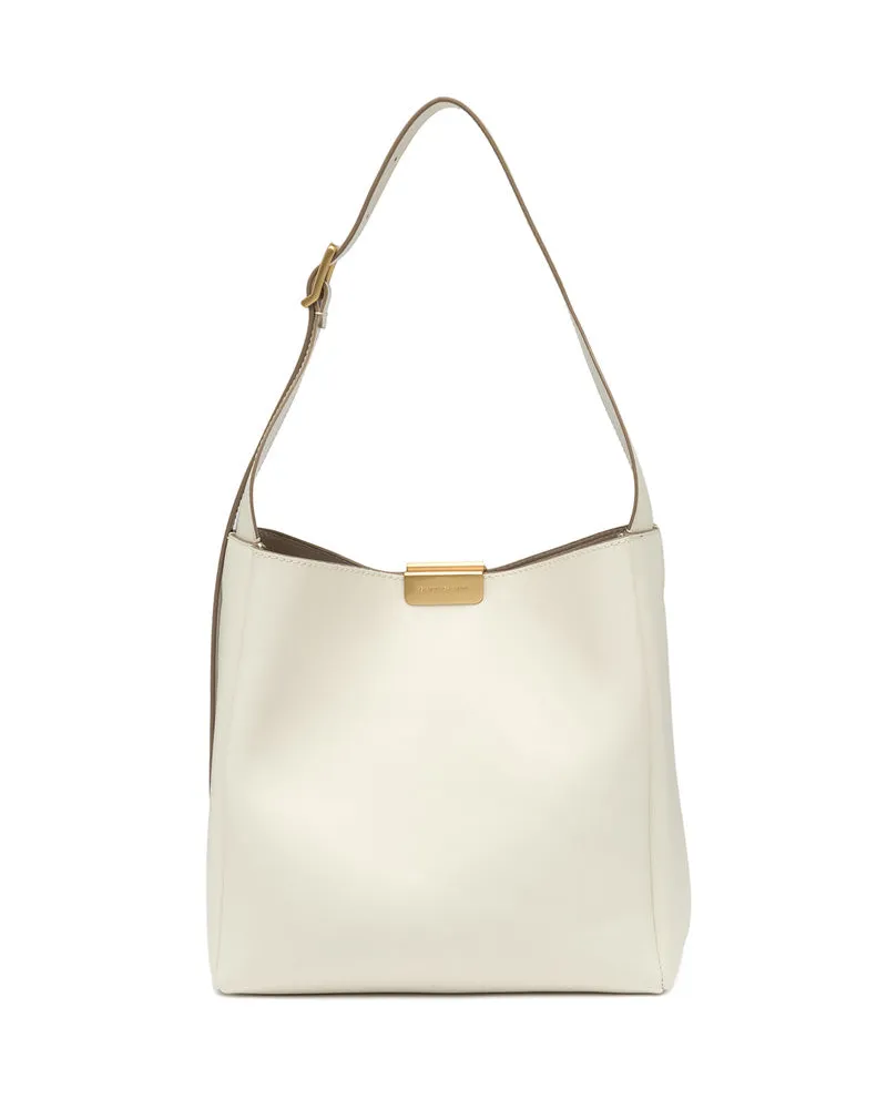 Gianni Chiarini Schultertasche aus Leder Creme