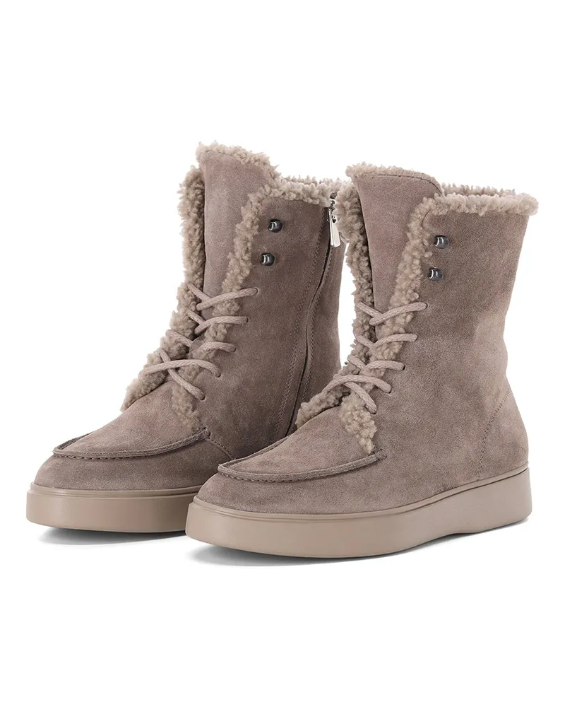Officine Creative Italia Boots Frame 113 aus Veloursleder Graugrün