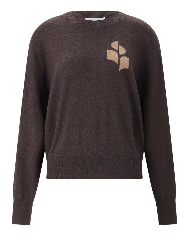 Isabel Marant Pullover Marisans mit Logo Dunkelbraun