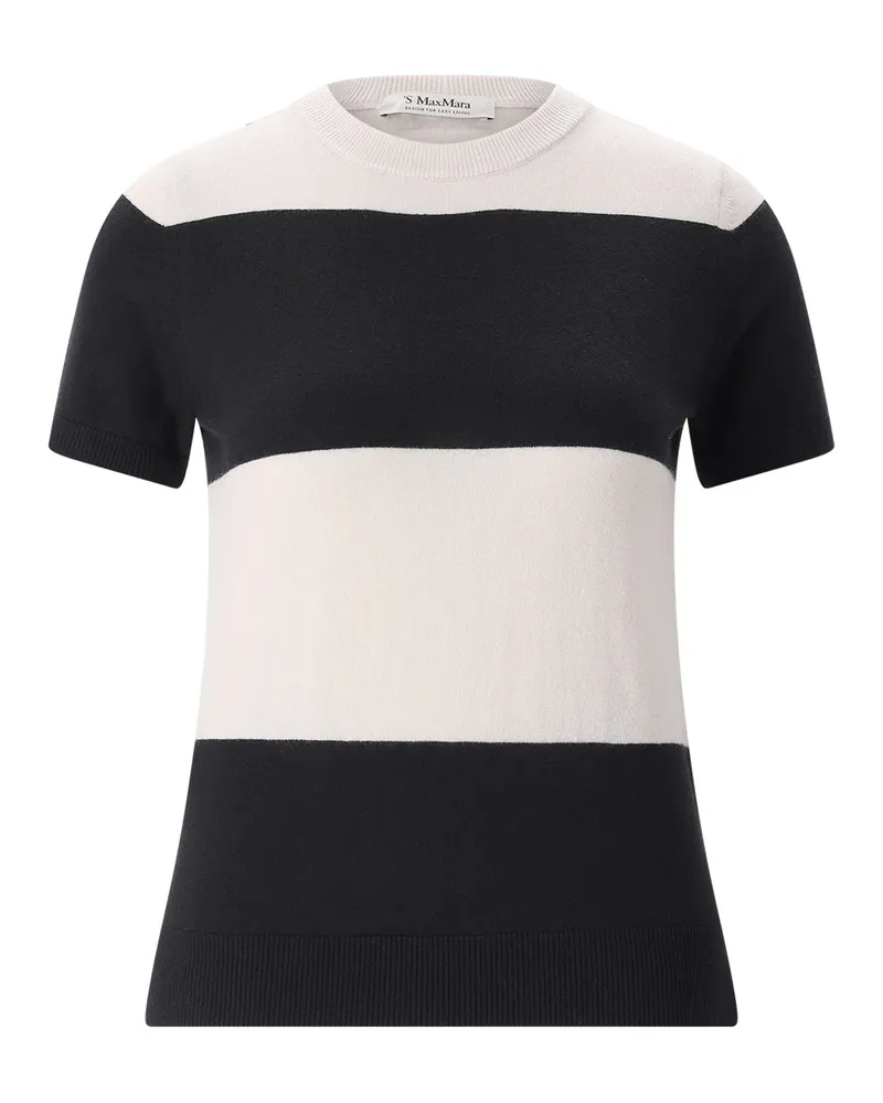 Max Mara Kurzarm-Pullover aus Wolle Multicolor