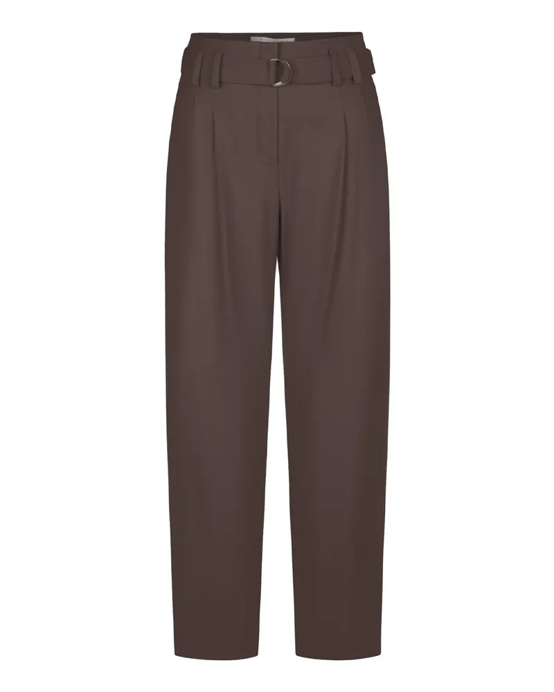 RAFFAELLO ROSSI  7/8 Stoffhose mit Gürtel Dunkelbraun