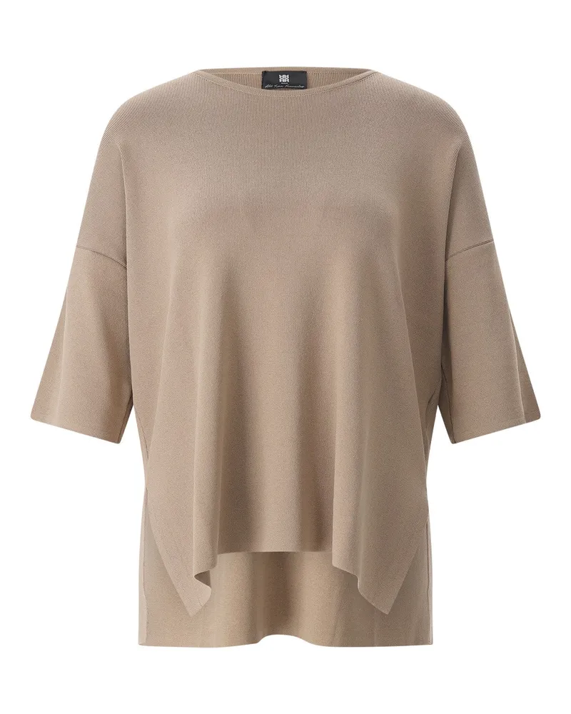 Riani Kurzarm-Pullover mit Rundhalsausschnitt Braun