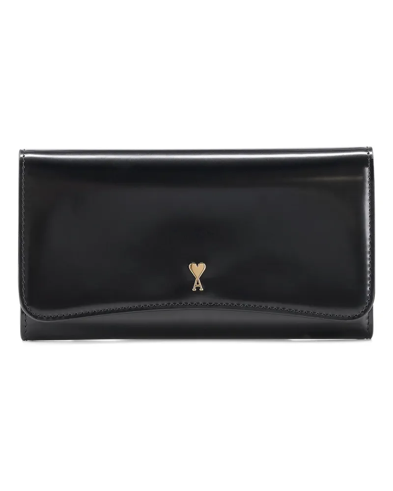 AMI Paris Portemonnaie aus Leder Schwarz