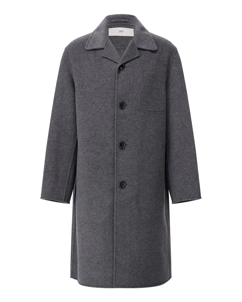 AMI Paris Mantel aus Wolle & Kaschmir Dunkelgrau