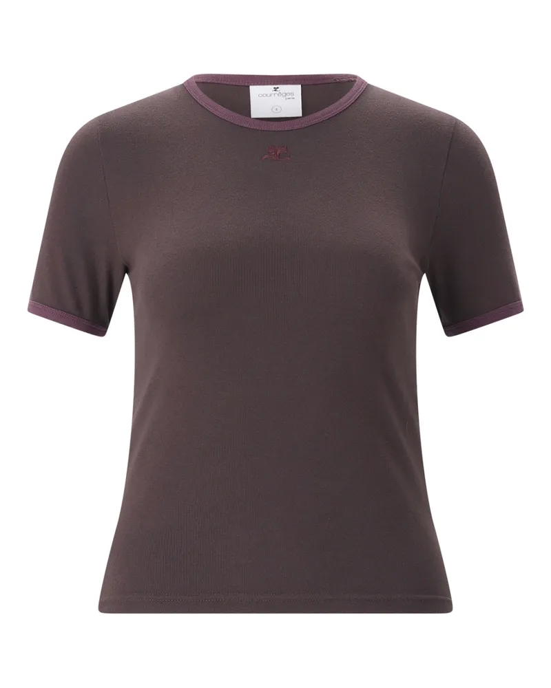 Courrèges T-Shirt mit Logo Lila
