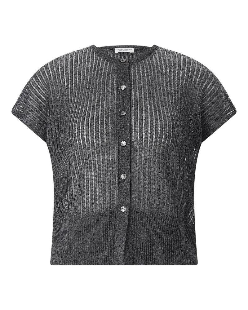 Roberto Collina Kurzarm-Strickjacke Dunkelgrau