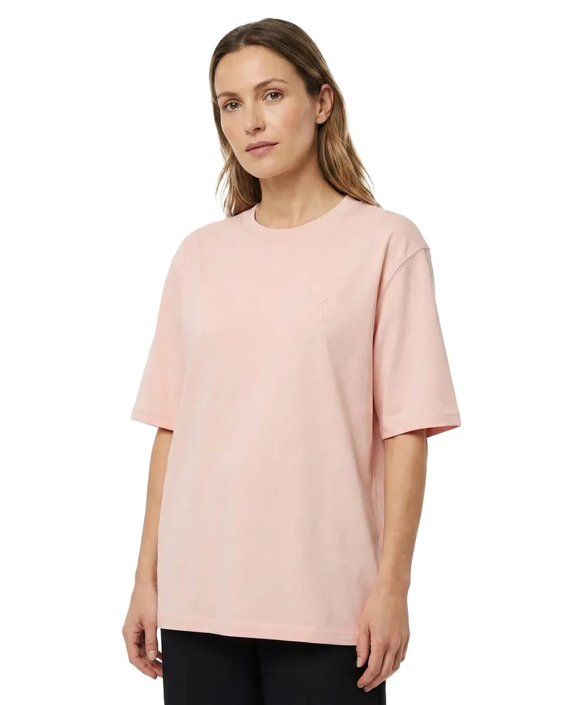 AMI Paris T-Shirt mit Logo Rosa