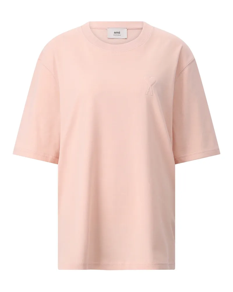AMI Paris T-Shirt mit Logo Rosa