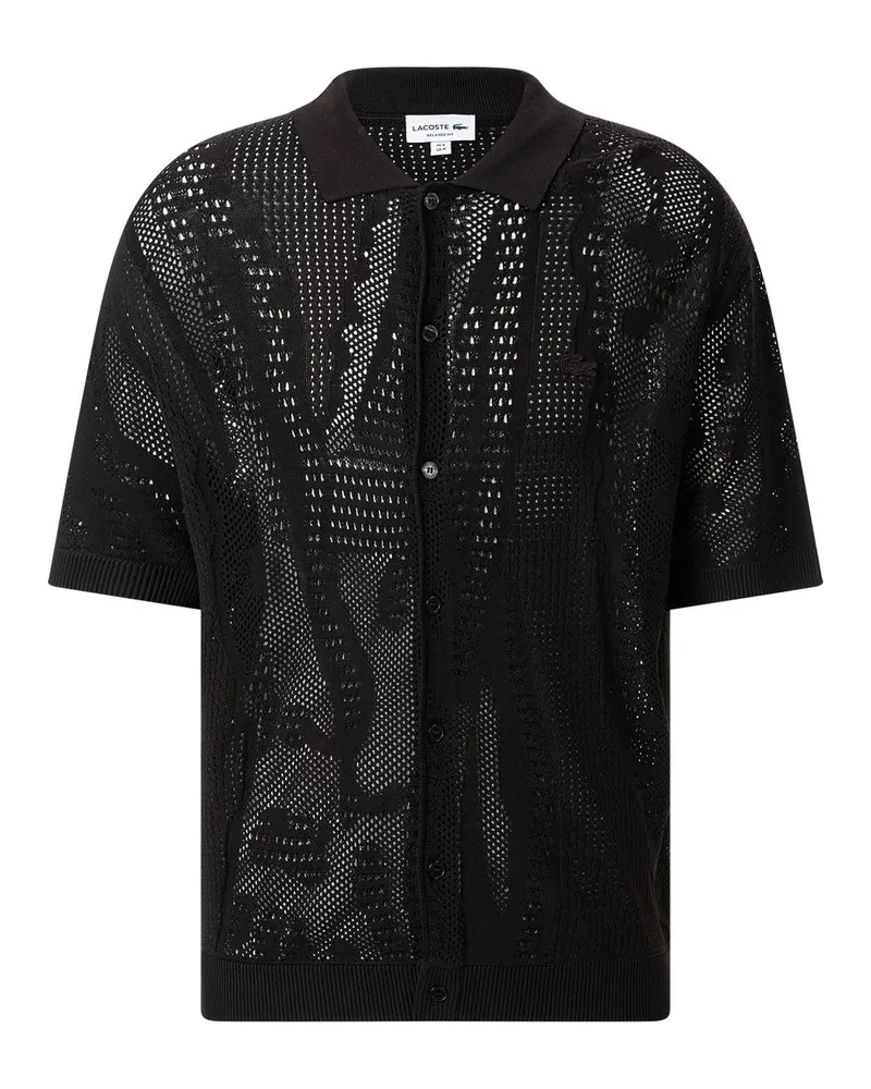 Lacoste Kurzarm-Hemd mit Logo Dunkelbraun