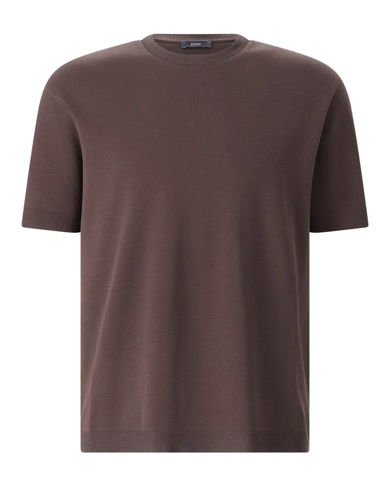 Herno T-Shirt aus Baumwolle Braun