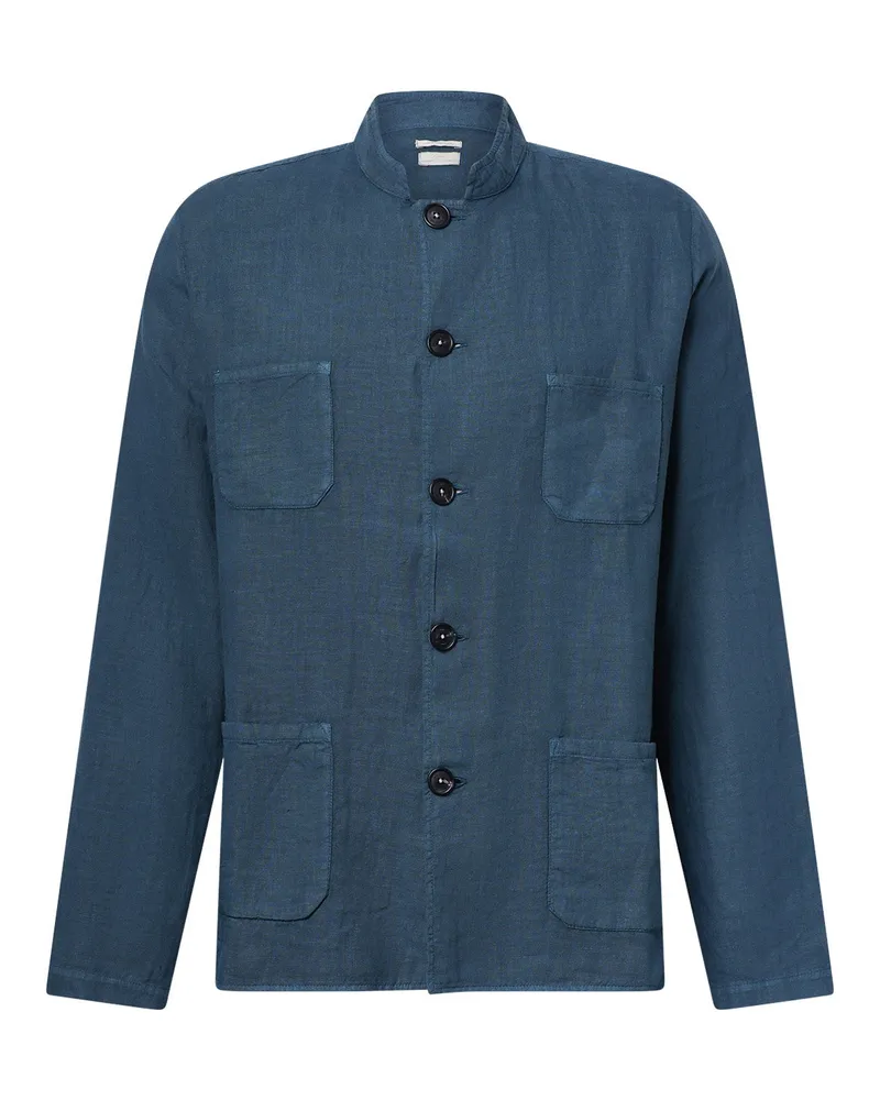 Massimo Alba Hemdjacke aus Leinen Blau