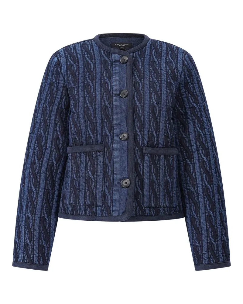 Rag & Bone Blouson Carter aus Denim Dunkelblau